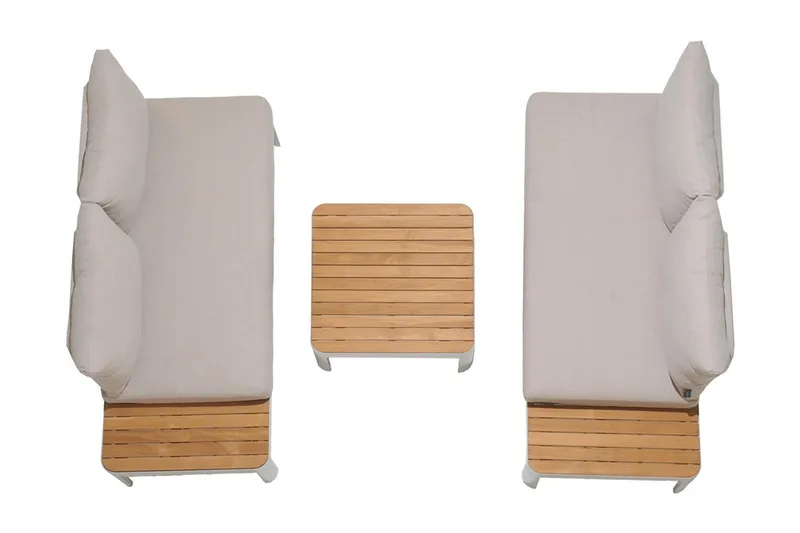 2:n ist Sohva Portals - Valkoinen/Puu - Puutarhakalusteet - Terassiryhmät - Terassisohvat