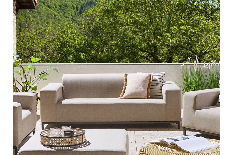 3:n ist Sohva Hughen - Beige / Musta - Puutarhakalusteet - Terassiryhmät - Terassisohvat
