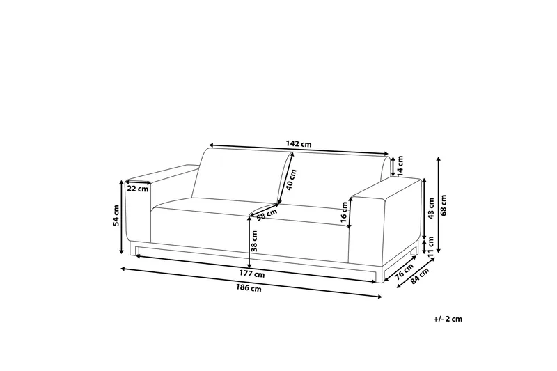 3:n ist Sohva Hughen - Beige / Musta - Puutarhakalusteet - Terassiryhmät - Terassisohvat