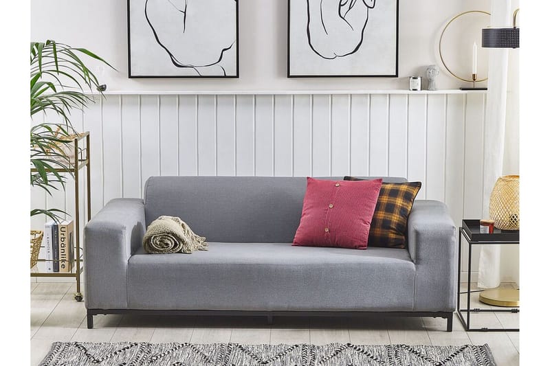 3:n ist Sohva Hughen - Harmaa / Musta - Puutarhakalusteet - Terassiryhmät - Terassisohvat