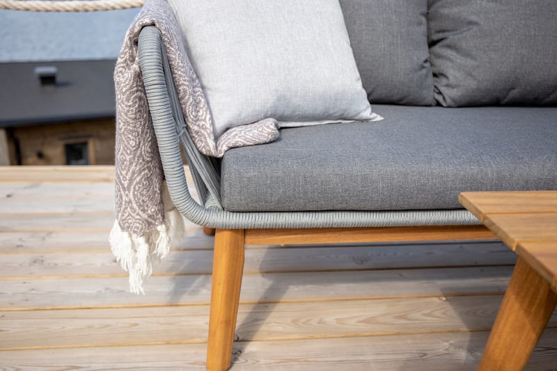 Kulmasohva Chania - Harmaa - Puutarhakalusteet - Ulkosohva & puutarhapenkki - Puutarhasohva