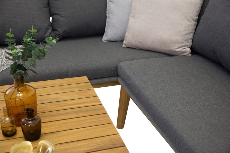 Kulmasohva Chania - Harmaa - Puutarhakalusteet - Ulkosohva & puutarhapenkki - Puutarhasohva