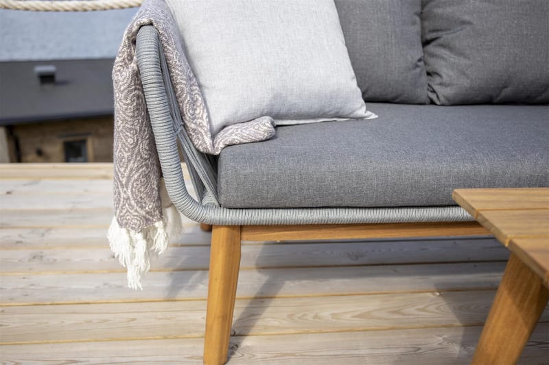 Kulmasohva Chania - Harmaa - Puutarhakalusteet - Ulkosohva & puutarhapenkki - Puutarhasohva