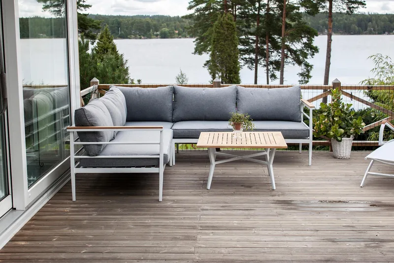 Kulmasohva Mexico - Valkoinen - Puutarhakalusteet - Ulkosohva & puutarhapenkki - Puutarhasohva