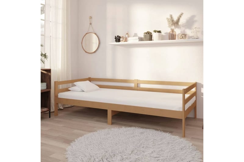 Päivävuode hunajanruskea täysi mänty 90x200 cm - Ruskea - Puutarhakalusteet - Terassiryhmät - Terassisohvat