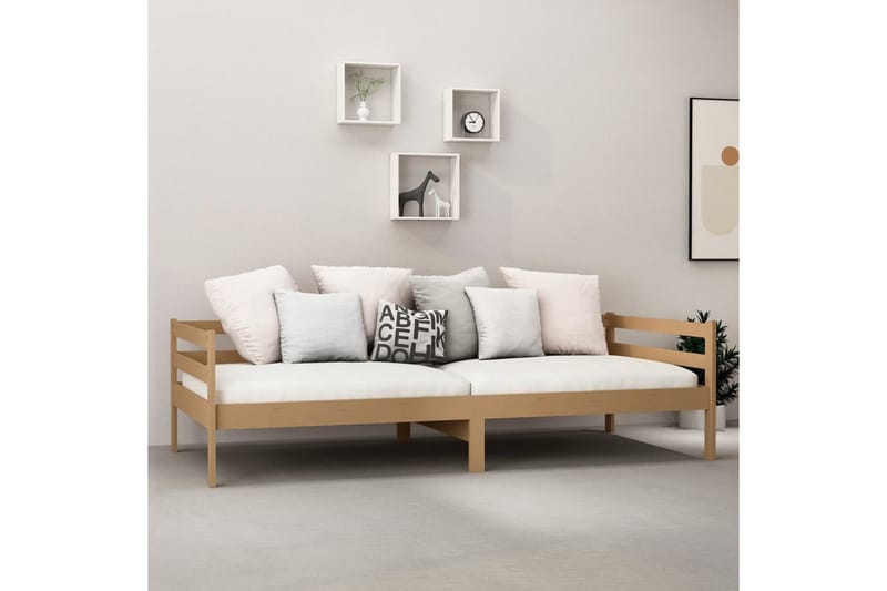Päivävuode hunajanruskea täysi mänty 90x200 cm - Ruskea - Puutarhakalusteet - Terassiryhmät - Terassisohvat