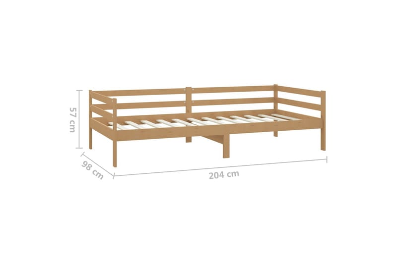 Päivävuode hunajanruskea täysi mänty 90x200 cm - Ruskea - Puutarhakalusteet - Terassiryhmät - Terassisohvat