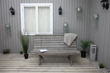 Penkki Norvald - Harmaa - Puutarhakalusteet - Ulkosohva & puutarhapenkki - Puutarhapenkki & ulkopenkki