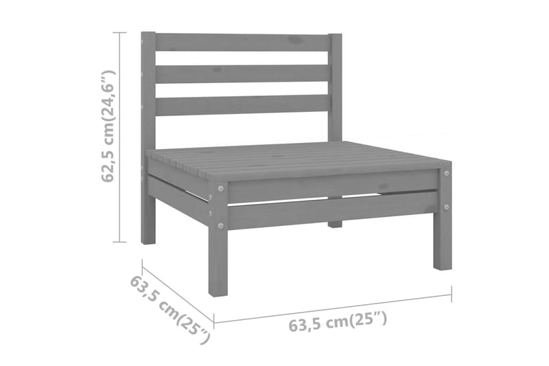 Puutarhan keskisohvat 4 kpl harmaa täysi mänty - Terassisohvat