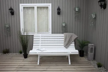 Puutarhapenkki Norvald 140 cm Valkoinen - Valkoinen - Puutarhakalusteet - Ulkosohva & puutarhapenkki - Puutarhapenkki & ulkopenkki