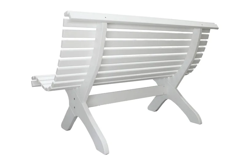 Puutarhapenkki Norvald 140 cm Valkoinen - Valkoinen - Puutarhakalusteet - Terassiryhmät - Terassisohvat