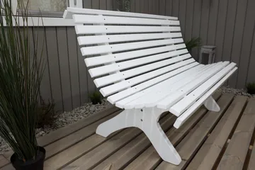 Puutarhapenkki Norvald 140 cm Valkoinen - Valkoinen - Puutarhakalusteet - Ulkosohva & puutarhapenkki - Puutarhapenkki & ulkopenkki