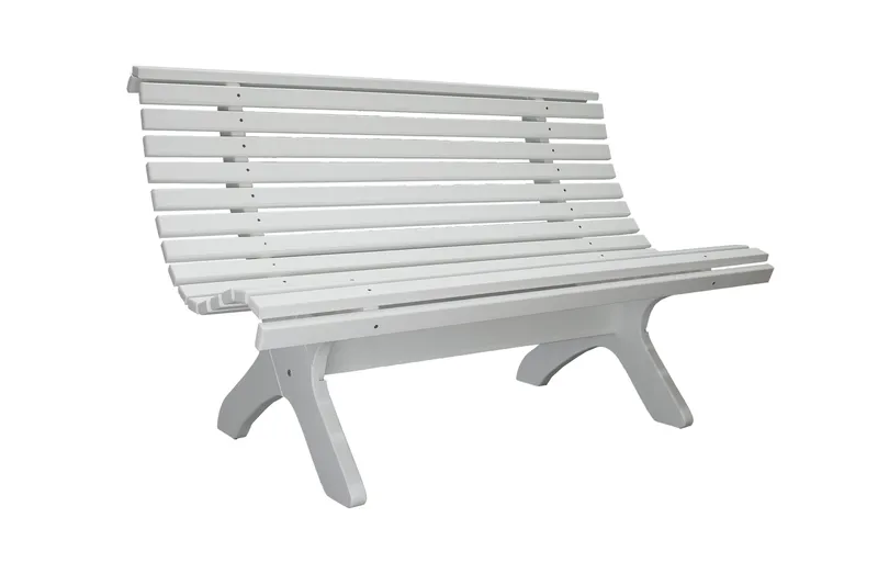 Puutarhapenkki Norvald 140 cm Valkoinen, Valkoinen