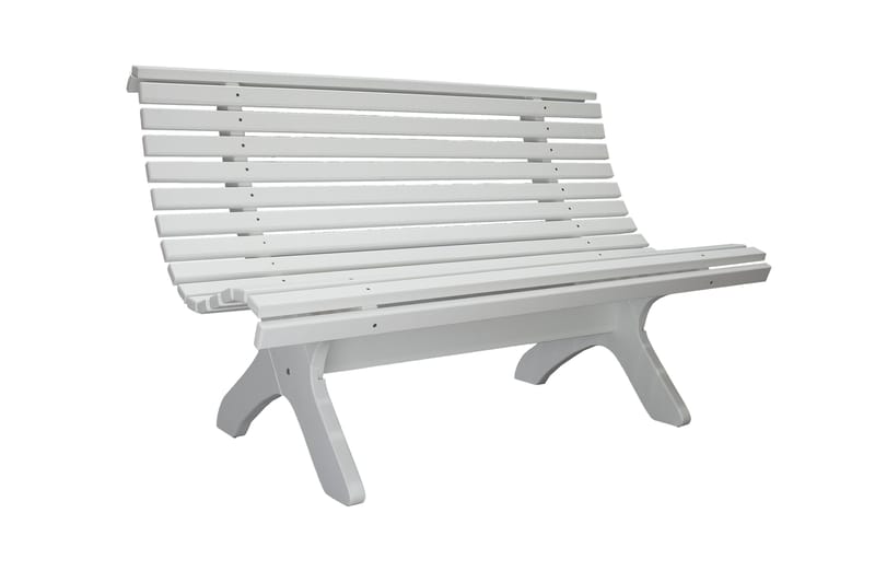 Puutarhapenkki Norvald 140 cm Valkoinen, Valkoinen