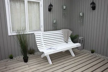 Puutarhapenkki Norvald 140 cm Valkoinen - Valkoinen - Puutarhakalusteet - Ulkosohva & puutarhapenkki - Puutarhapenkki & ulkopenkki