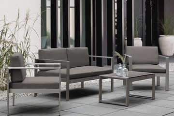 Puutarhasohva Tirrena 142 cm - Harmaa - Puutarhakalusteet - Terassiryhmät - Terassisohvat