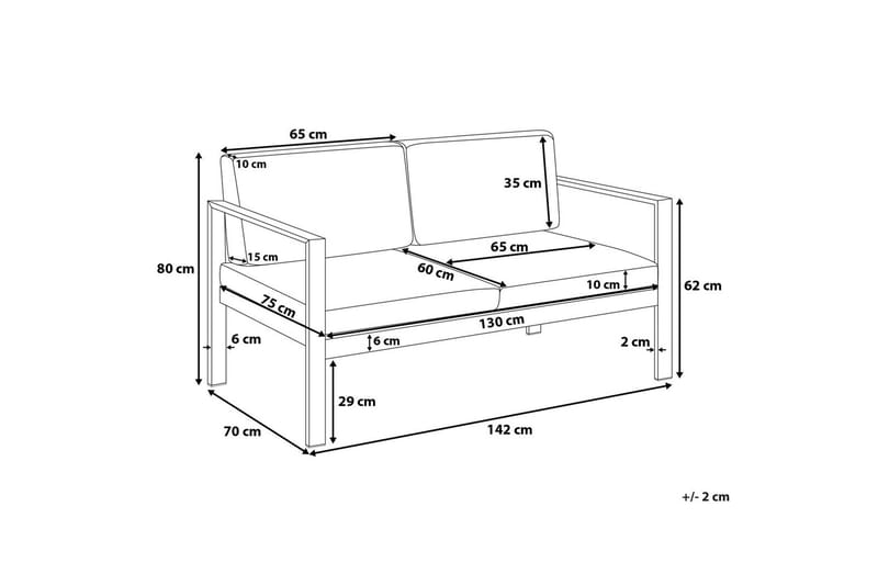 Puutarhasohva Tirrena 142 cm - Puutarhakalusteet - Terassiryhmät - Terassisohvat