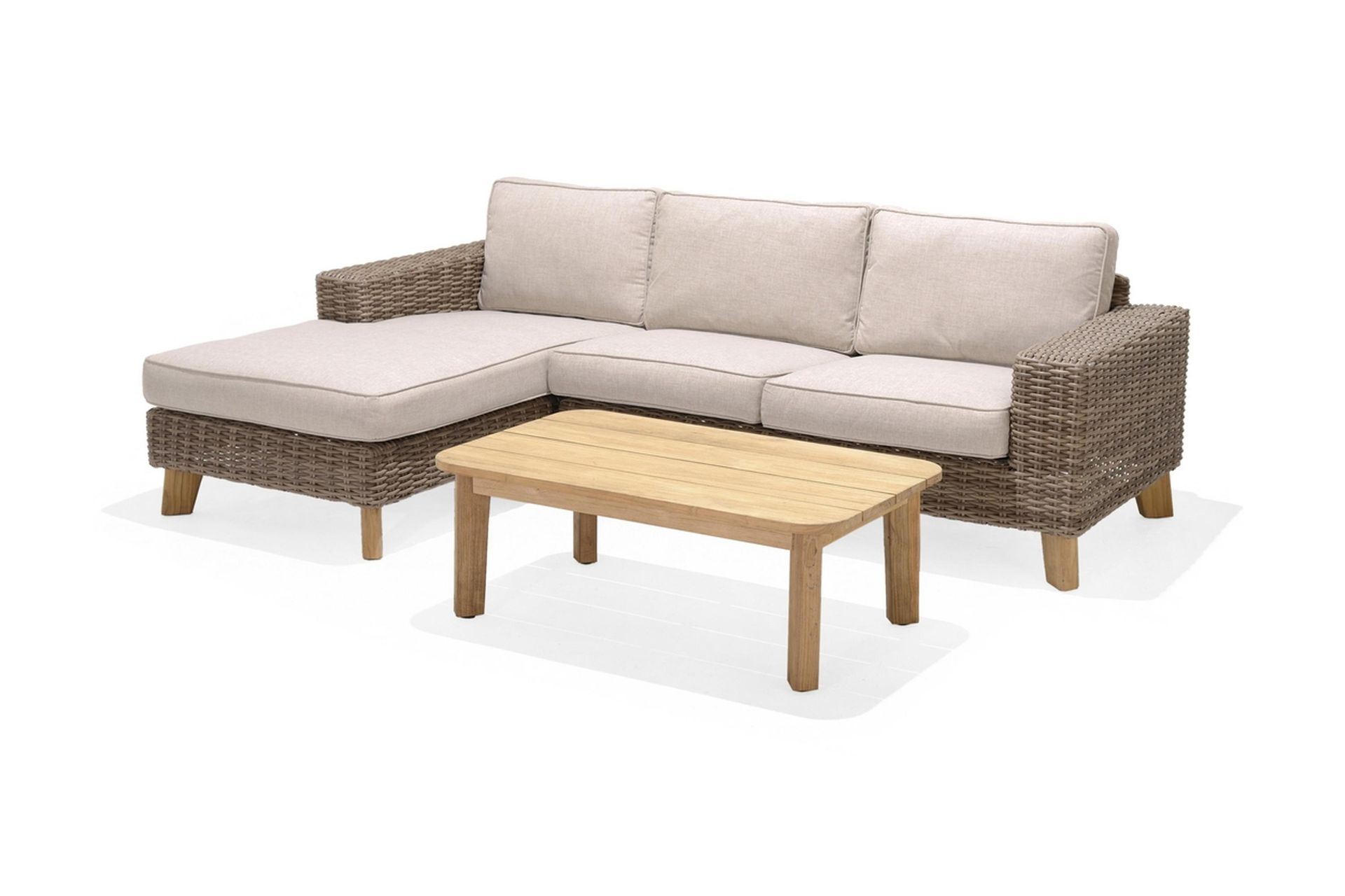 Sohva Bahamas Käsinojalla Oikea - Beige - Puutarhakalusteet - Terassiryhmät - Terassisohvat