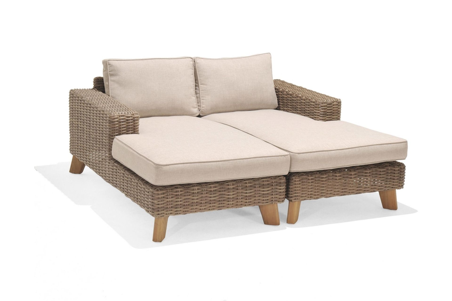 Sohva Bahamas Käsinojalla Oikea - Beige - Puutarhakalusteet - Terassiryhmät - Terassisohvat
