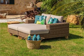 Sohva Bahamas Käsinojalla Oikea - Beige - Puutarhakalusteet - Terassiryhmät - Terassisohvat