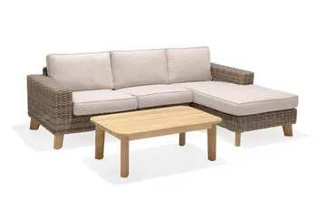 Sohva Barbados Käsinojalla Vasen - Beige - Puutarhakalusteet - Terassiryhmät - Terassisohvat