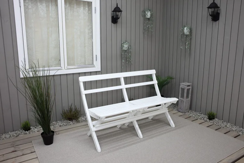 Sohva Larios - Valkoinen - Puutarhakalusteet - Terassiryhmät - Terassisohvat