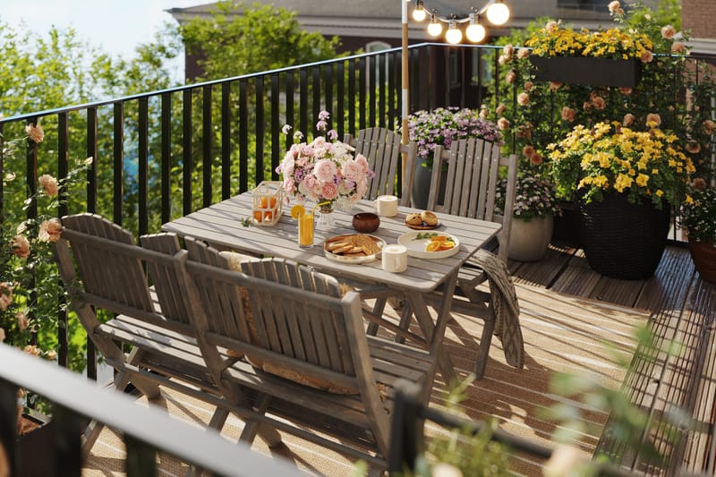 Sohvaryhmä Delpino - Harmaa - Puutarhakalusteet - Ulkoryhmä - Ruokailuryhmät ulos