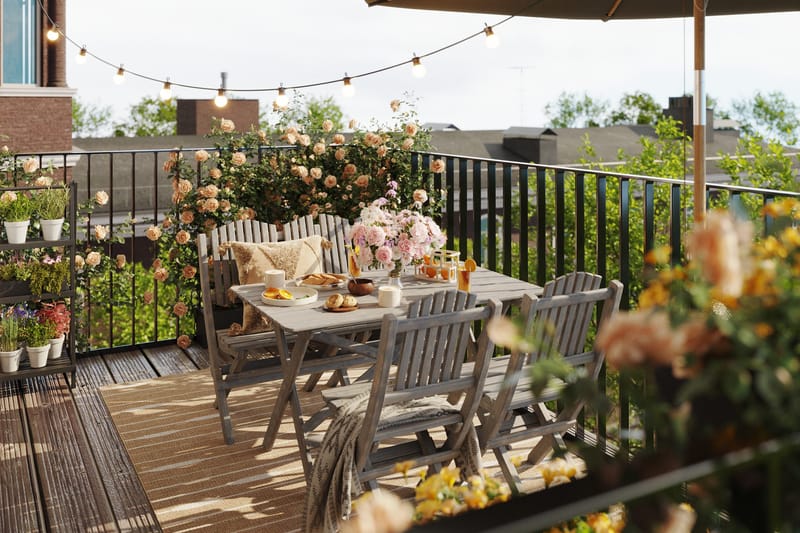 Sohvaryhmä Delpino - Harmaa - Puutarhakalusteet - Ulkoryhmä - Ruokailuryhmät ulos