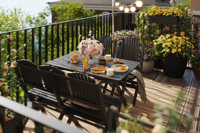 Sohvaryhmä Delpino - Kahvimusta - Puutarhakalusteet - Ulkoryhmä - Ruokailuryhmät ulos