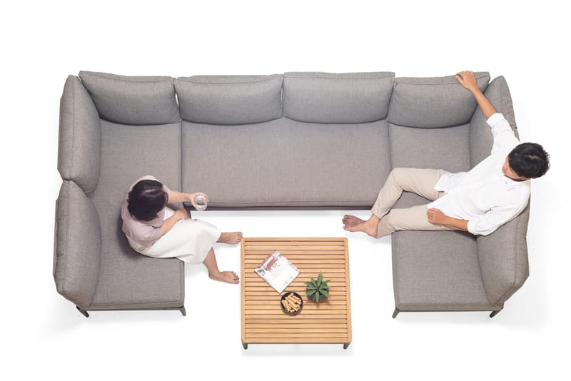 TOPAZ Ulkolounge 6-istuttava sohva + sohvapöytä 73 cm - Magnesiumharmaa - Puutarhakalusteet - Terassiryhmät - Sohvaryhmät ulos