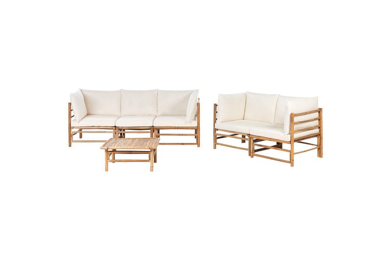 Trädgårdssoffgrupp Beliani Cerreto Beige/ljust trä White||Light wood, undefined