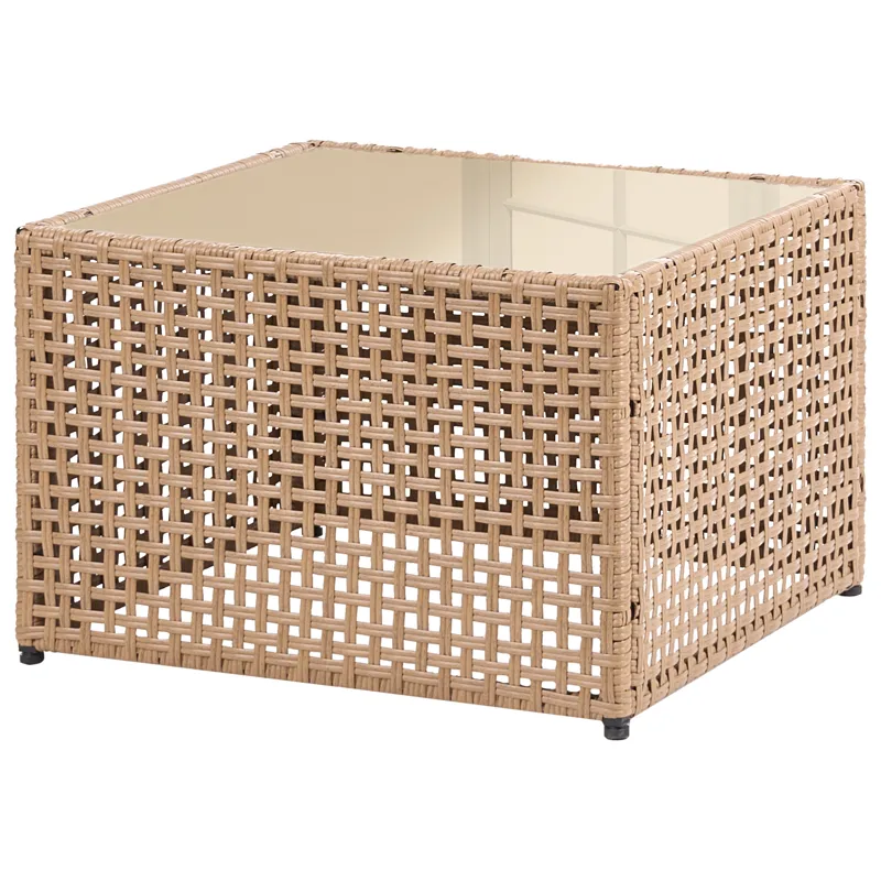 U-muotoinen sohva ulos 6-istuttava Omegana modulaarinen polyrottinki - Beige/Musta - Puutarhakalusteet - Terassiryhmät - Sohvaryhmät ulos