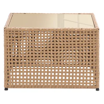 U-muotoinen sohva ulos 6-istuttava Omegana modulaarinen polyrottinki - Beige/Musta - Puutarhakalusteet - Terassiryhmät - Sohvaryhmät ulos