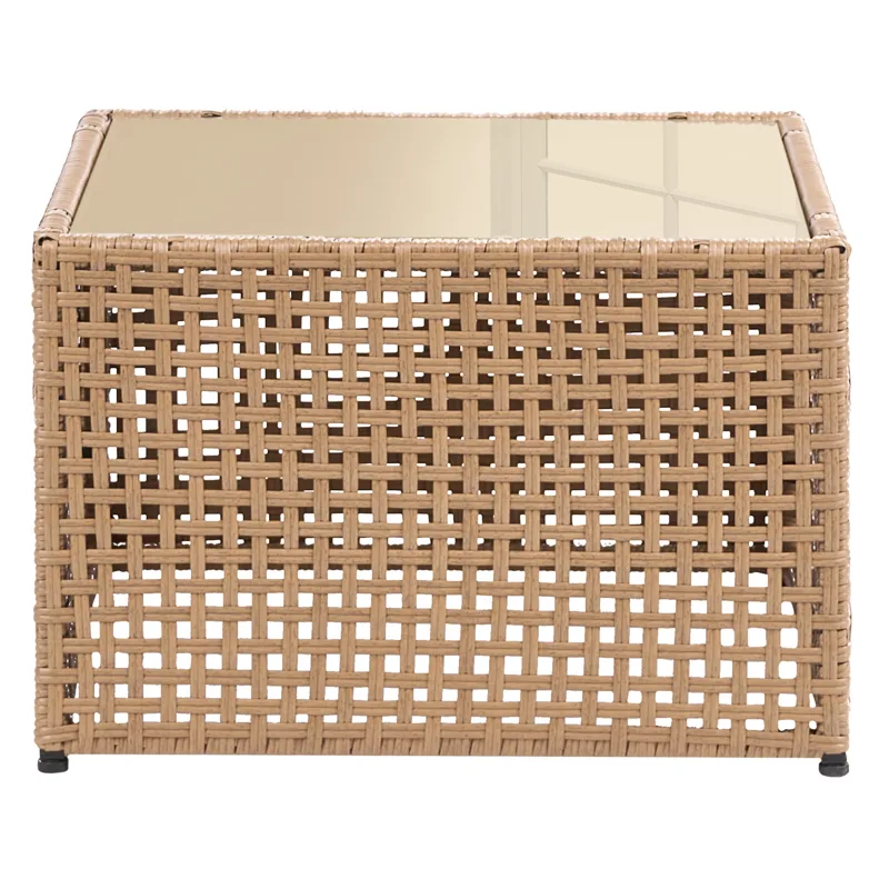 U-muotoinen sohva ulos 6-istuttava Omegana modulaarinen polyrottinki - Beige/Musta - Puutarhakalusteet - Terassiryhmät - Sohvaryhmät ulos