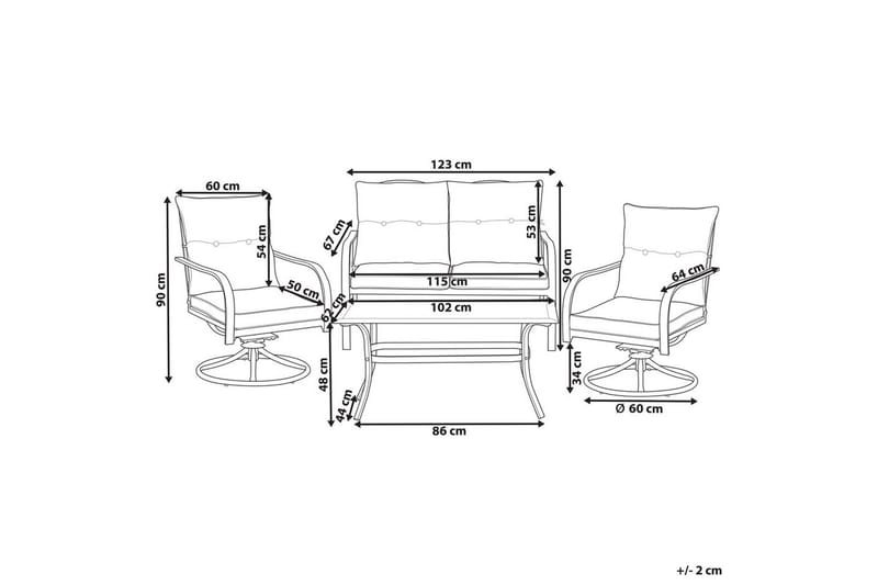 Ulkoiluryhmä Mestrino - Sininen, Musta - Puutarhakalusteet - Terassiryhmät - Sohvaryhmät ulos