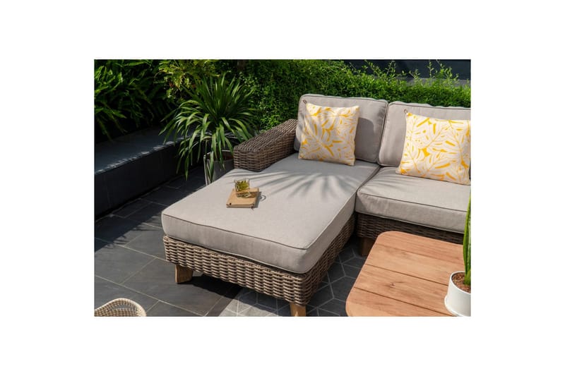 Ulkomöbeliryhmä Lifestyle Garden Bahamas 2-istuttava & oikea divaani sohvapöytä 110 - Puutarhakalusteet - Terassiryhmät - Sohvaryhmät ulos