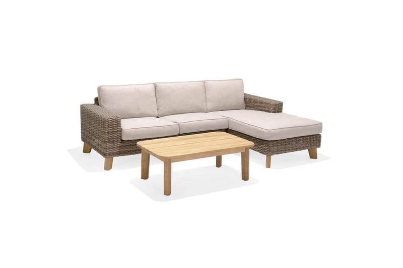 Ulkomöbeliryhmä Lifestyle Garden Bahamas 2-istuttava & vasen divaani sohvapöytä 110 - Puutarhakalusteet - Terassiryhmät - Sohvaryhmät ulos