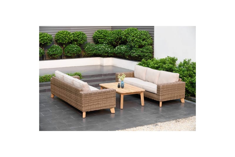 Ulkomöbeliryhmä Lifestyle Garden Bahamas 2 x 3-istuttava & sohvapöytä 110 - Puutarhakalusteet - Terassiryhmät - Sohvaryhmät ulos
