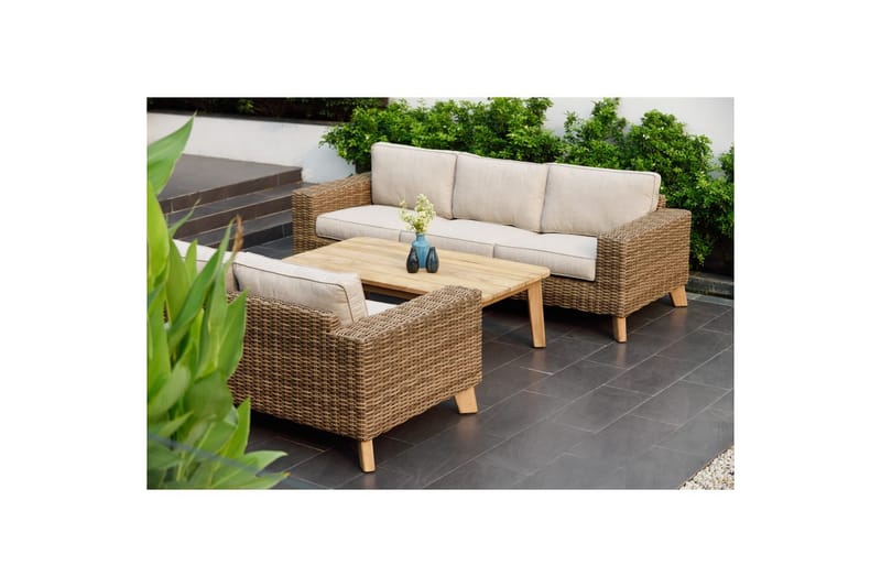 Ulkomöbeliryhmä Lifestyle Garden Bahamas 2 x 3-istuttava & sohvapöytä 110 - Puutarhakalusteet - Terassiryhmät - Sohvaryhmät ulos