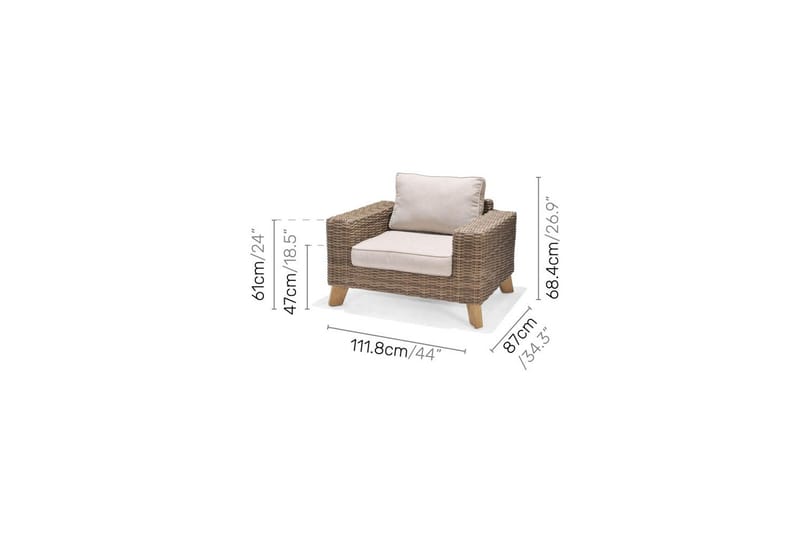Ulkomöbeliryhmä Lifestyle Garden Bahamas 2 x nojatuoli & 3-istuttava & sohvapöytä 140 - Puutarhakalusteet - Terassiryhmät - Sohvaryhmät ulos
