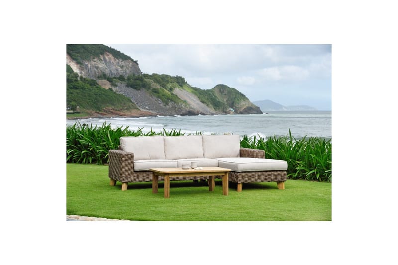 Ulkomöbeliryhmä Lifestyle Garden Barbados 2-istuttava & vasen divaani sohvapöytä 110 - Puutarhakalusteet - Terassiryhmät - Sohvaryhmät ulos