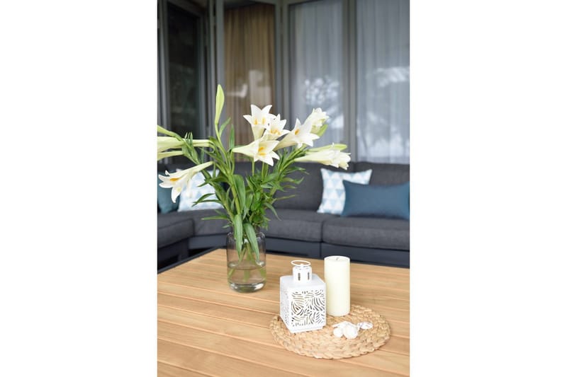 Ulkomöbeliryhmä Lifestyle Garden PALAU 2-istuttava oikea & vasen + kulmasohvatuoli + sivutuoli + sohvapöytä 140 cm - Puutarhakalusteet - Terassiryhmät - Sohvaryhmät ulos