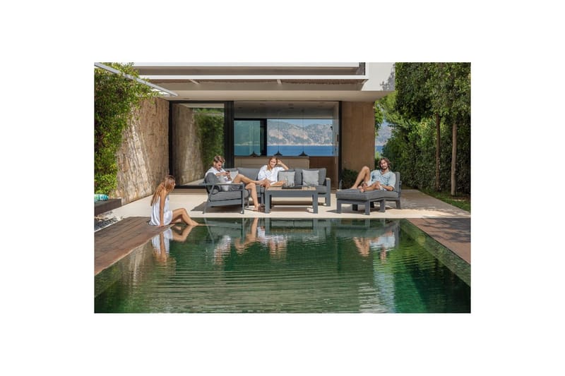 Ulkomöbeliryhmä Lifestyle Garden PALAU 2-istuttava oikea & vasen + kulmasohvatuoli + sohvapöytä 100 cm - Puutarhakalusteet - Terassiryhmät - Sohvaryhmät ulos