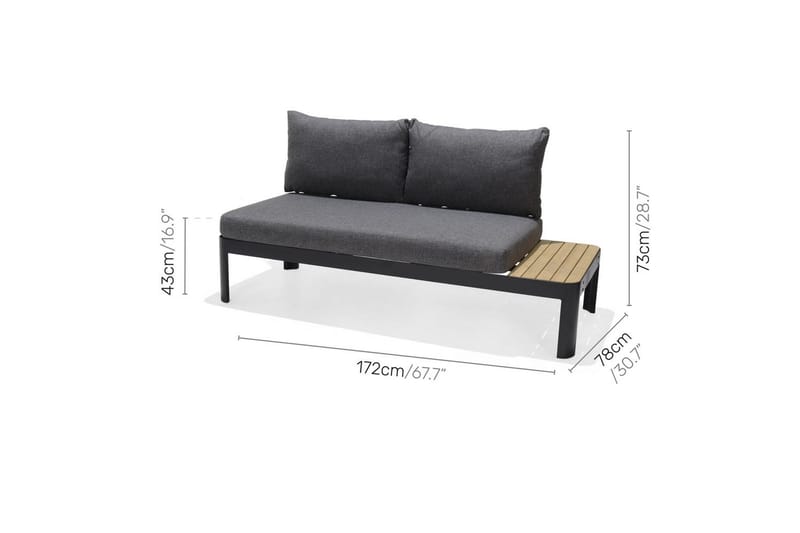 Ulkomöbeliryhmä Lifestyle Garden Portals 2-istuttava & 3-istuttava modulisohva & sohvapöytä - Puutarhakalusteet - Terassiryhmät - Sohvaryhmät ulos