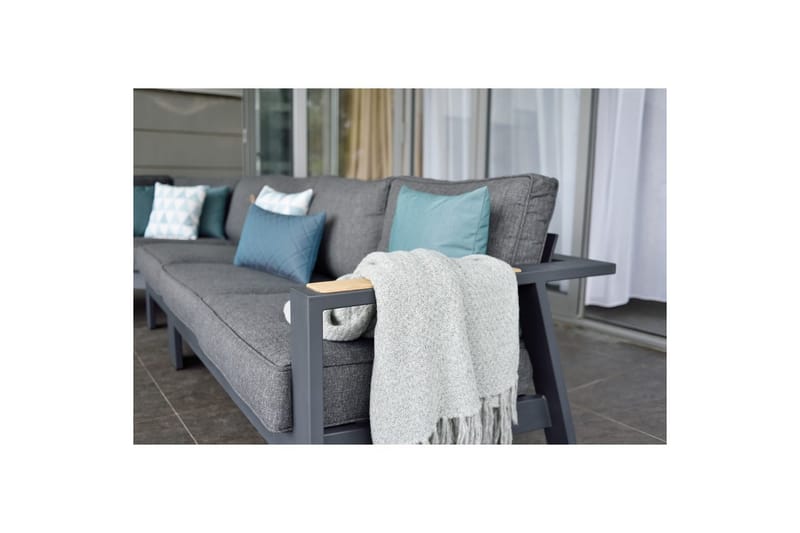 Ulkomöbeliryhmä Lifestyle Garden PALAU 2-istuttava oikea & vasen + kulmasohvatuoli + sivutuoli + sohvapöytä 140 cm - Puutarhakalusteet - Terassiryhmät - Sohvaryhmät ulos