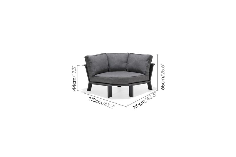 Ulkomöbeliryhmä Lifestyle Garden PALAU 2-istuttava oikea & vasen + kulmasohvatuoli + sivutuoli + sohvapöytä 140 cm - Puutarhakalusteet - Terassiryhmät - Sohvaryhmät ulos