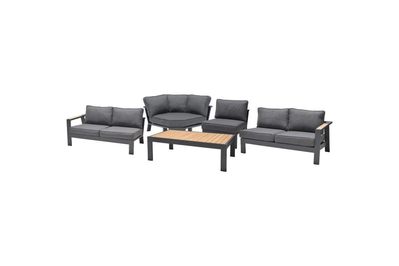 Ulkomöbeliryhmä Lifestyle Garden PALAU 2-istuttava oikea & vasen + kulmasohvatuoli + sivutuoli + sohvapöytä 140 cm - Puutarhakalusteet - Terassiryhmät - Sohvaryhmät ulos