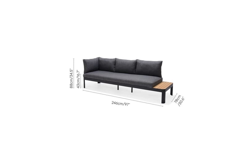Ulkomöbeliryhmä Lifestyle Garden Portals 2-istuttava & 3-istuttava modulisohva & sohvapöytä - Puutarhakalusteet - Terassiryhmät - Sohvaryhmät ulos