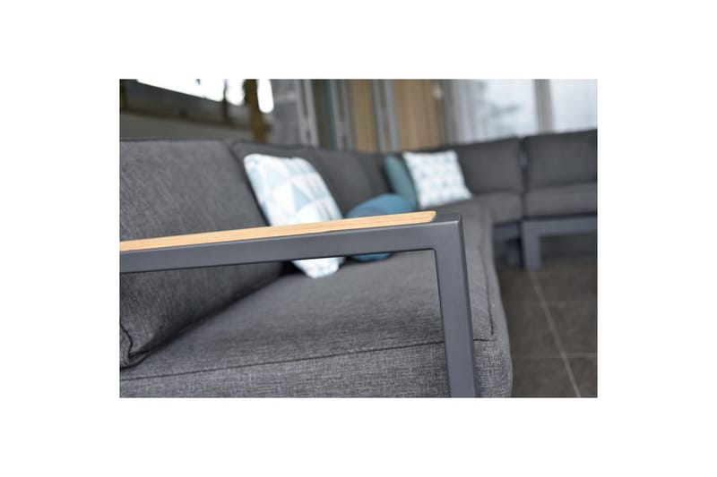 Ulkomöbeliryhmä Lifestyle Garden PALAU 2-istuttava oikea & vasen + kulmasohvatuoli + sivutuoli + sohvapöytä 140 cm - Puutarhakalusteet - Terassiryhmät - Sohvaryhmät ulos