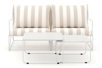 Usteryd 2-istuttava lounge-sohva sarjapöydillä - Beige/Raidallinen - Puutarhakalusteet - Terassiryhmät - Sohvaryhmät ulos